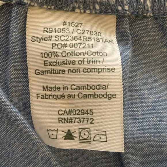 Tradition Skirt Maxi Floral Chambray Lightweight Denim Blue White 100% Cotton 16 - Picture 3 of 4